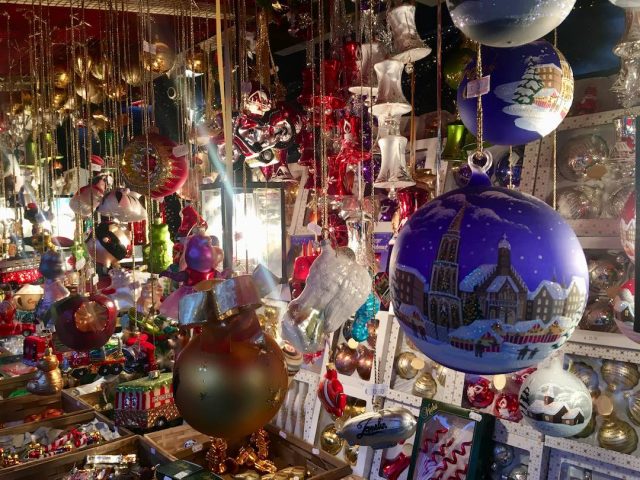 Typical glass Christmas ornaments