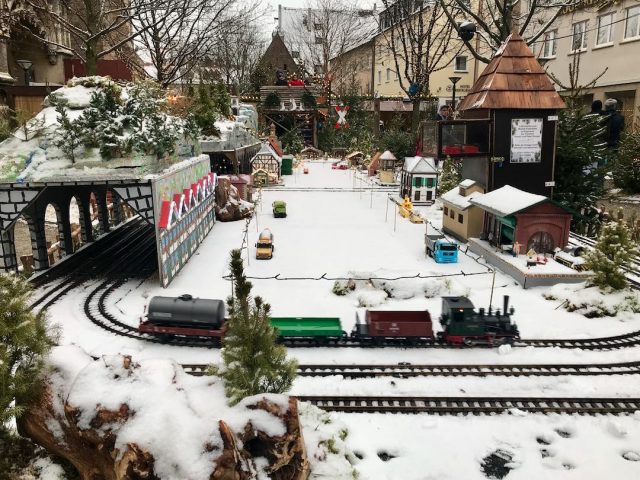 The model train at the Ulm Christmas market