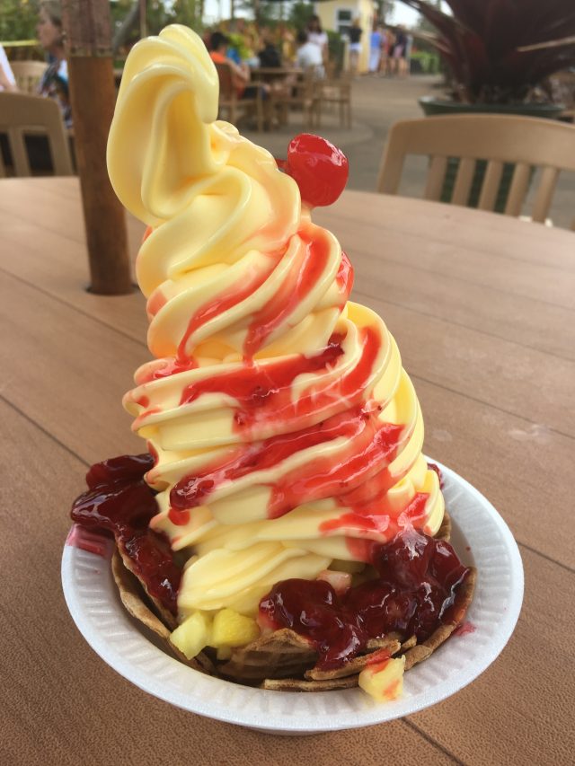 Pineapple soft serve at Dole Plantation