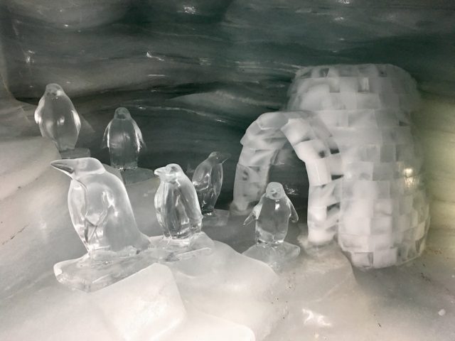 Sculptures inside the Ice Palace