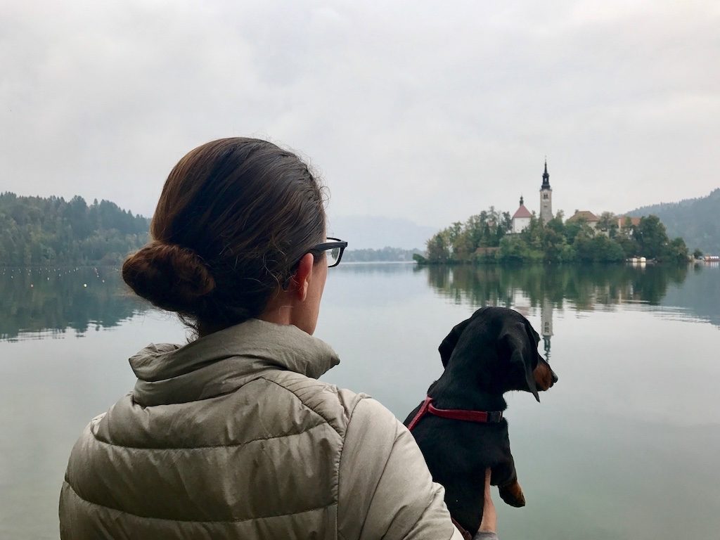 Lake Bled with dog