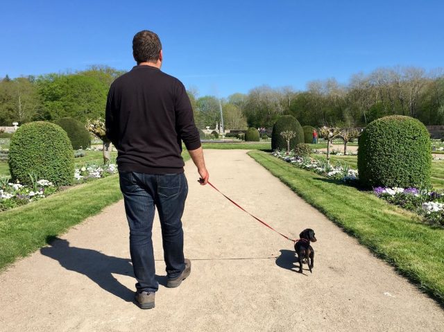 Walking with our dog at Chenonceau