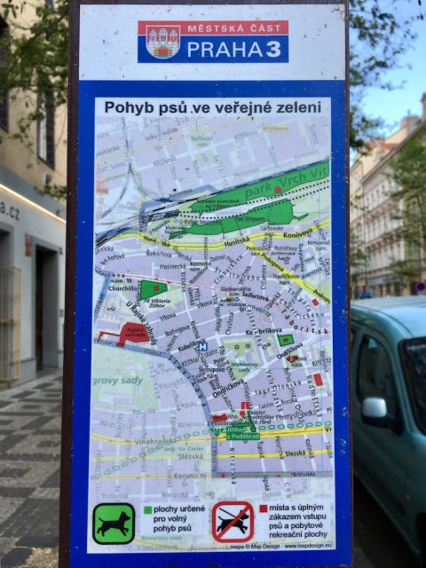 Map of parks near our Prague apartment