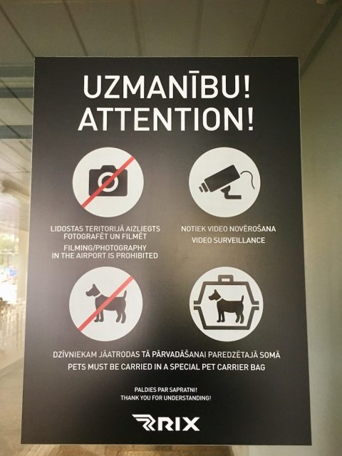 Sign at Riga Airport