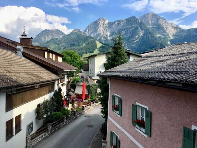 View from our room at the Gasthof Ledererwirt in Abtenau