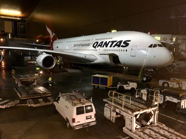 Qantas plane at LA Airport