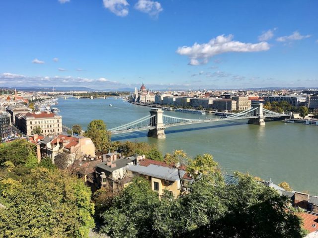 Budapest view of river and bridge