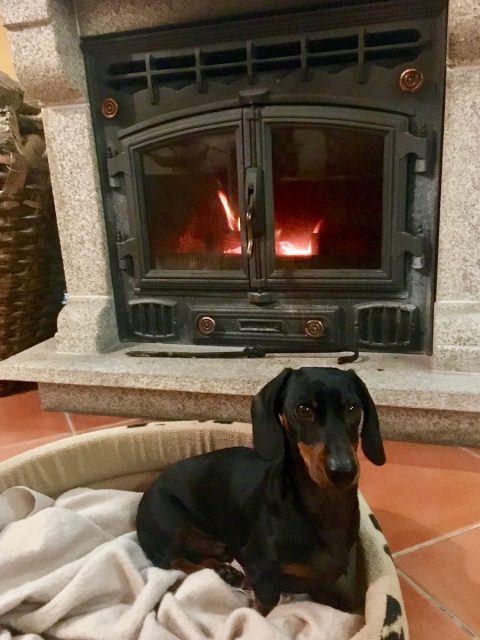 The open fire-place at our cottage in the Douro Valley