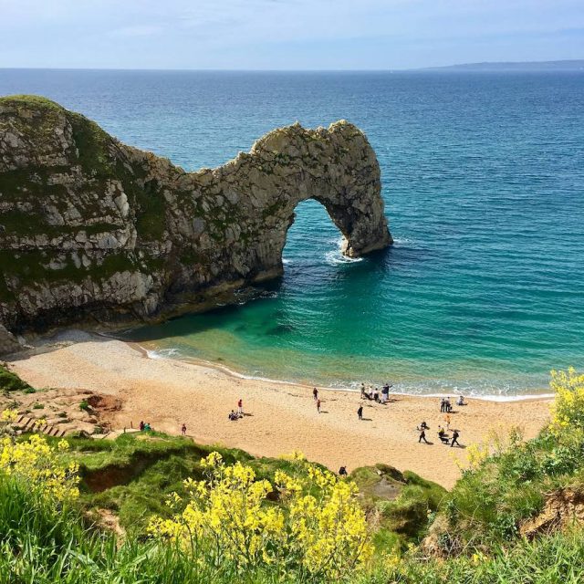 Looking down at Durdle Door