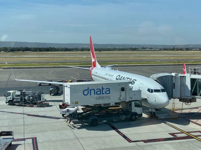 Qantas plane in Adelaide