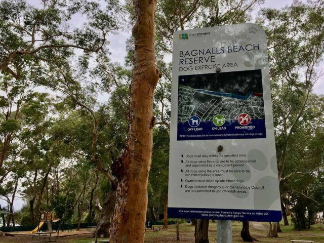 Signage for Bagnalls Beach