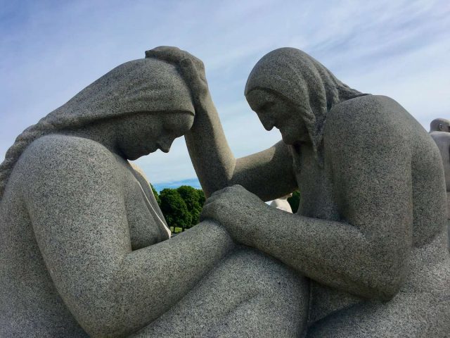 One of the granite sculptures at Vigelandsparken in Oslo