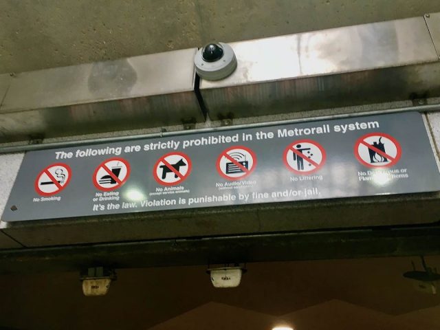 Signs at Metrorail station in DC