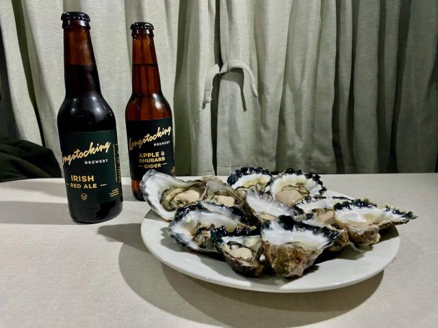 Local oysters and beer
