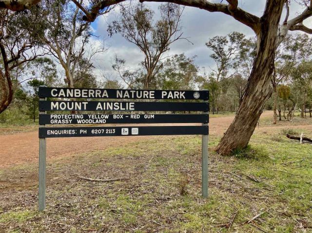 Sign at Mount Ainslie Nature Reserve