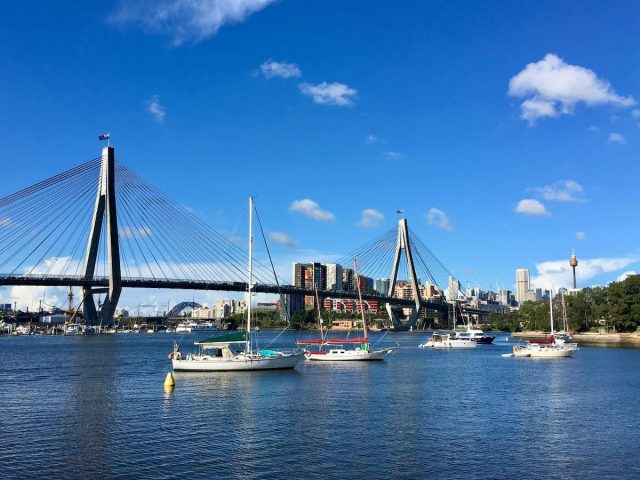 City vistas from the Glebe Foreshore Walk