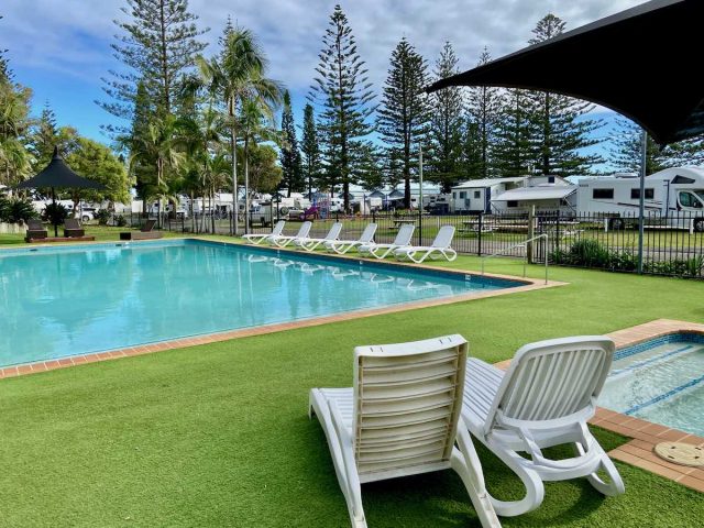 The gorgeous pool area at the NRMA Port Macquarie Breakwall Holiday Park