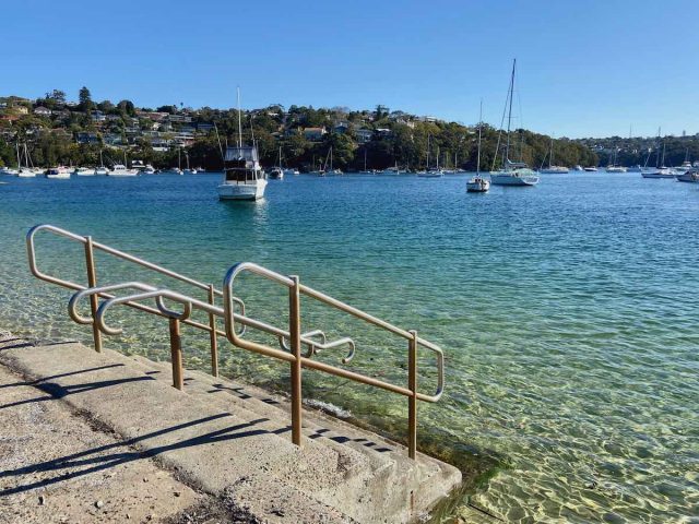 Steps into water at Spit West Reserve