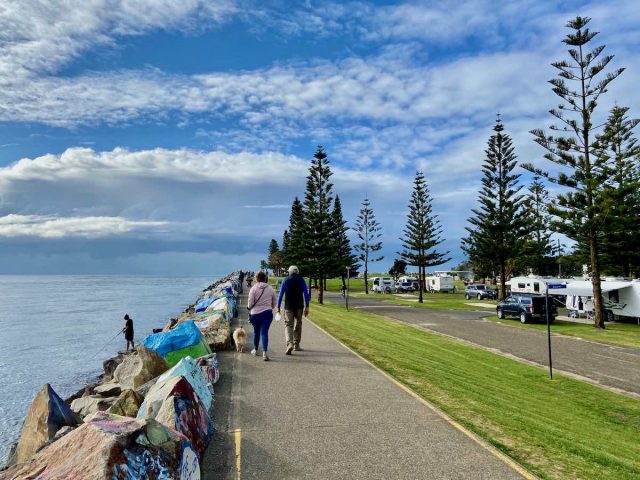 The path along the breakwall in Port Macquarie