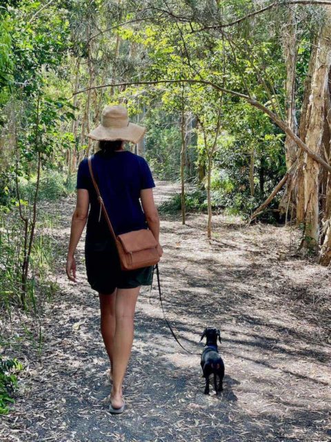 Walking at Ankarra Lagoons with a Dog