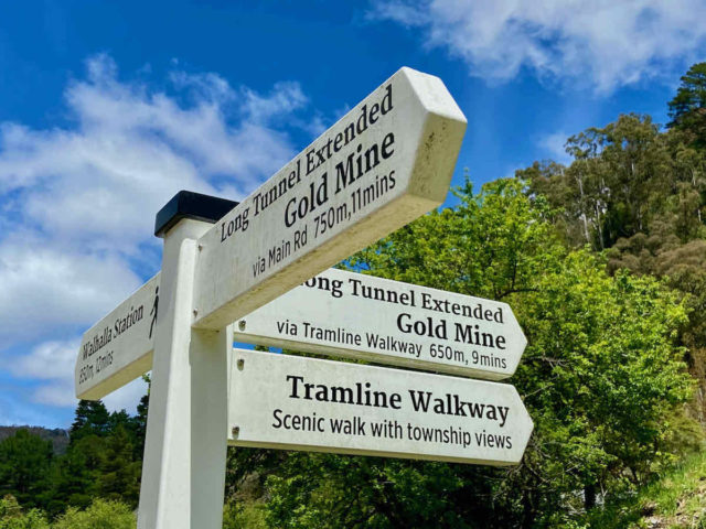 Sign to Tramline Walkway Walhalla