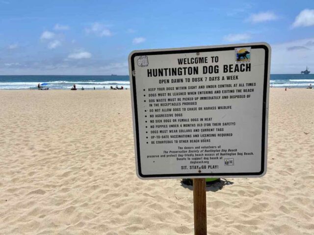 Huntington Dog Beach Sign