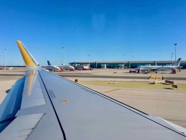 Wing of Vueling Plane