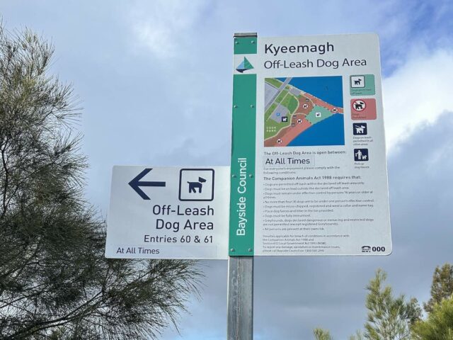 Kyeemagh Off-Leash Dog Area Sign
