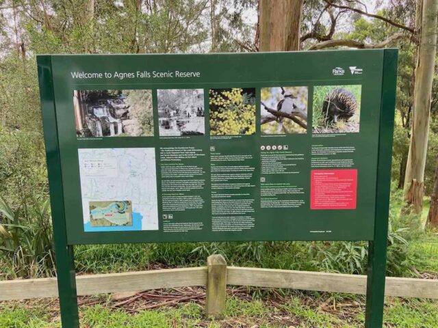 Agnes Falls Scenic Reserve Sign