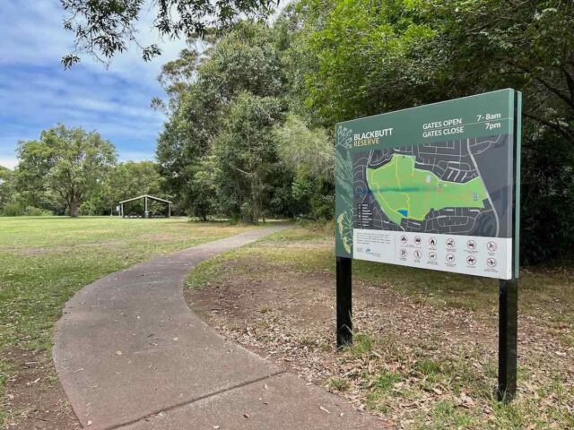 Blackbutt Reserve Sign