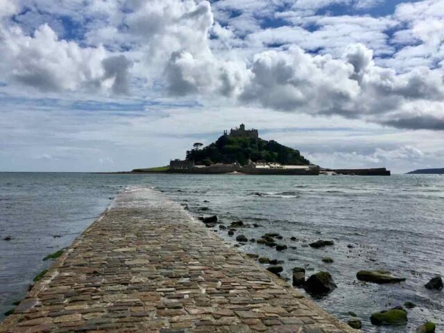 St Michael Mount Causeway at High Tide