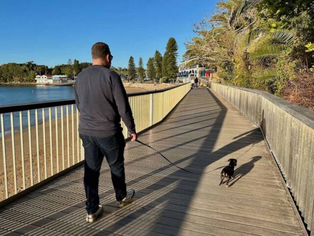 Walking on Terrigal Boardwalk with Dog