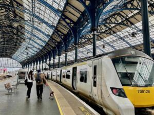 Dog at Train Station in UK