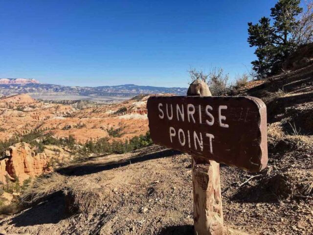 Sunrise Point Sign Bryce Canyon
