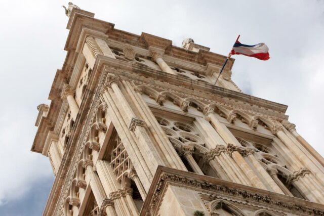 Trogir Building with Flag