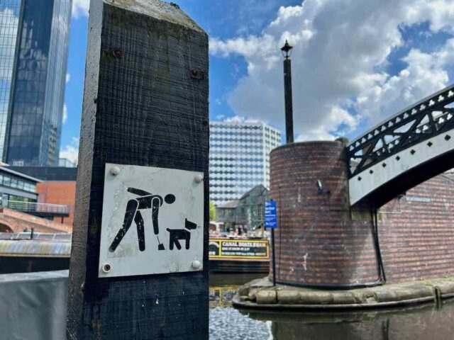 Birmingham Canalside Walk Pick Up Sign