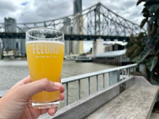 Felon Brewing Holding Beer