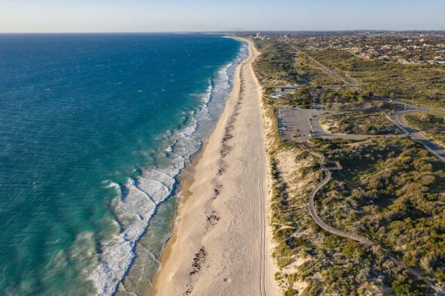Aerial view of City Beach, Perth