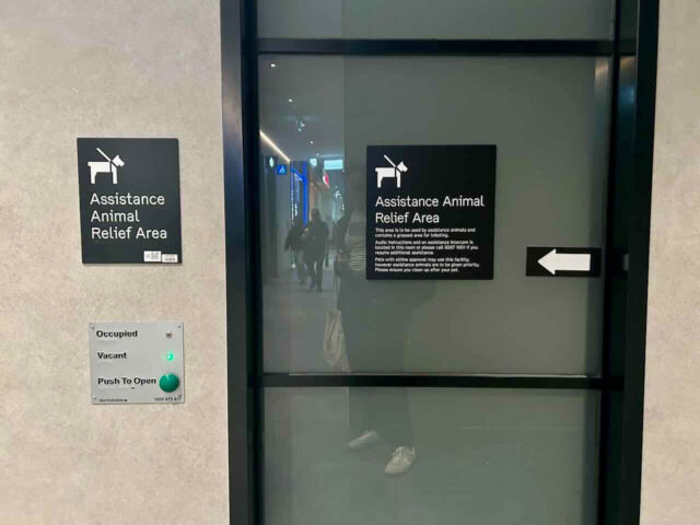 Animal Relief Area Door at Melbourne Airport T4