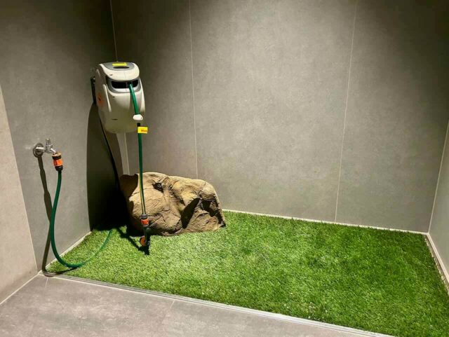 Inside Animal Relief Area at Melbourne Airport T4